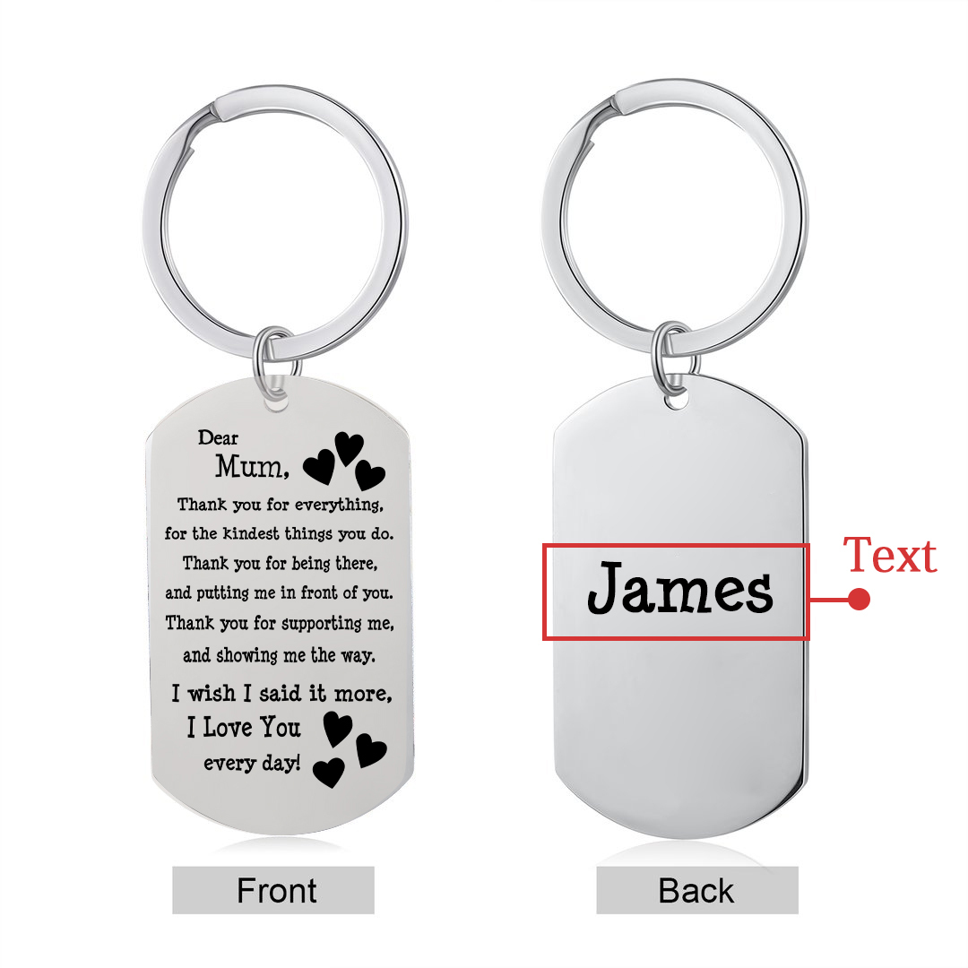 Personalised Text Keychain Gift for Mum/Mom - Thank You For Everything, For The Kindest Things You Do-Jessemade AU