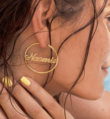 Personalised Name Hoop Earrings for Her-Jessemade AU