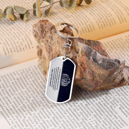 To My Badass Daughter Crown Keychain Custom Photo Stainless Steel Keyring "I Will Love You Always"-Jessemade AU