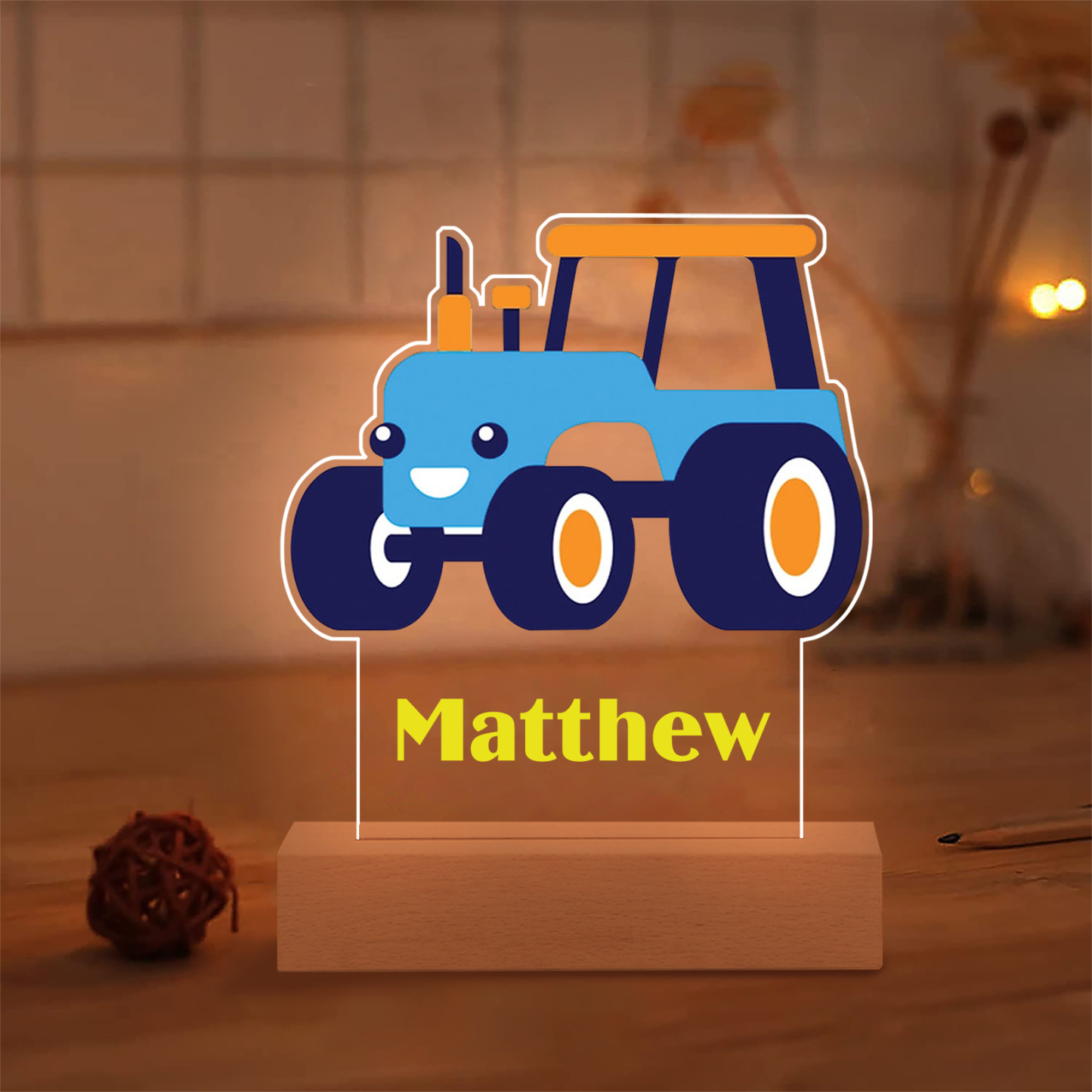 Personalised LED Night Light Custom Name Night Lamp Truck Night Light Gifts For Baby Boys-Jessemade AU