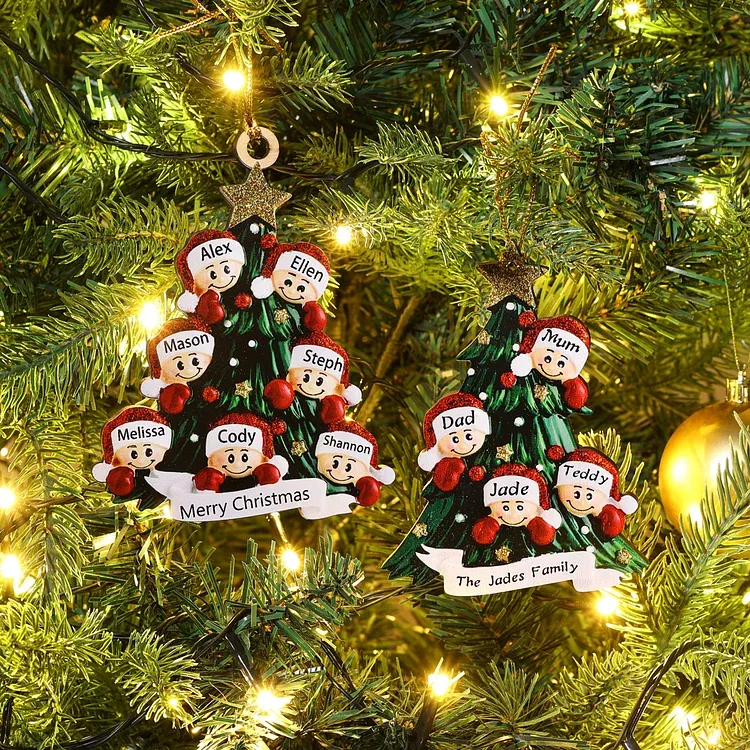Personalised Family Christmas Ornament Custom 7 Names Hanging Ornament Gifts For Family-Jessemade AU