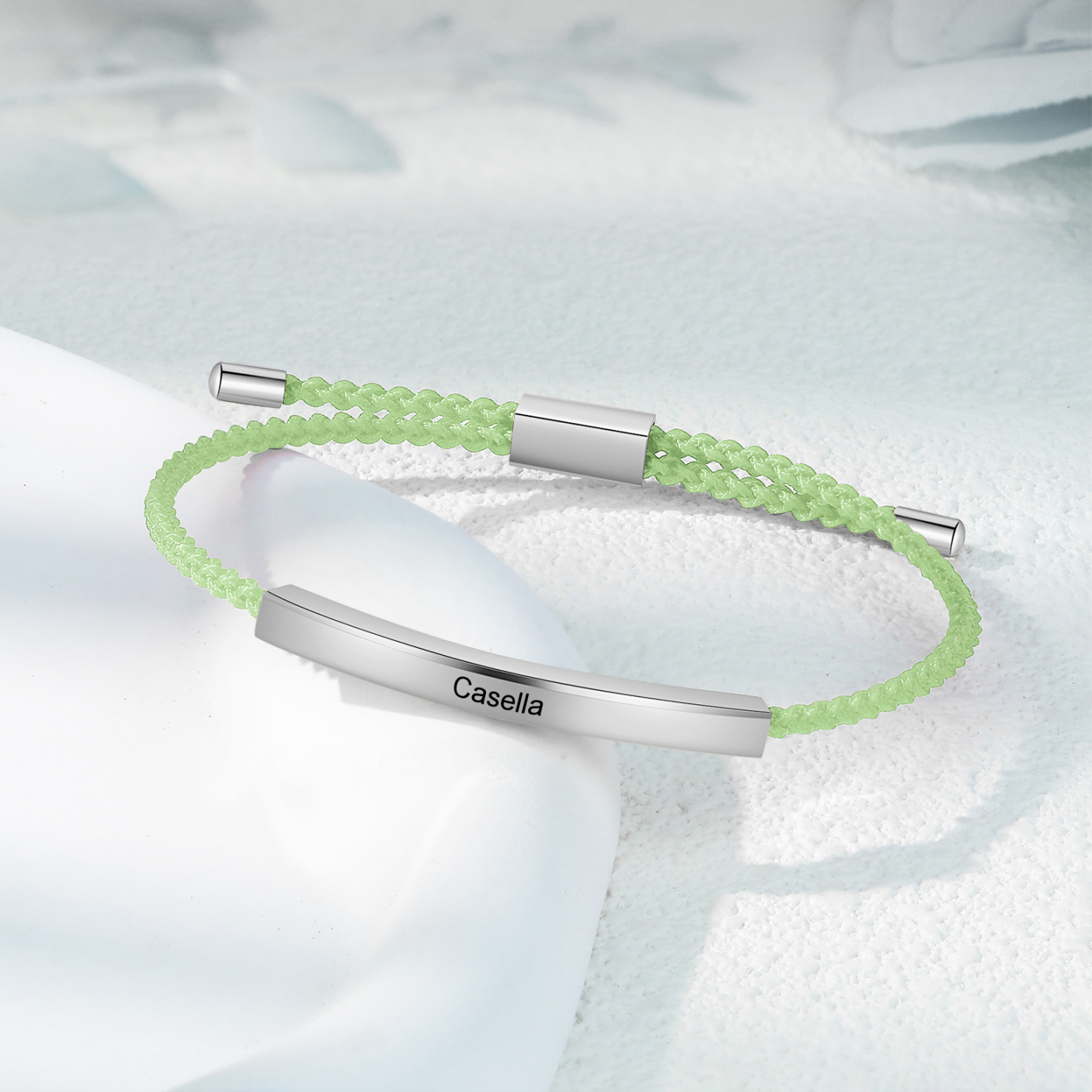 Personalised Braided Rope Bracelet Custom Name & Text Bar Bracelet for Her/Him-Jessemade AU