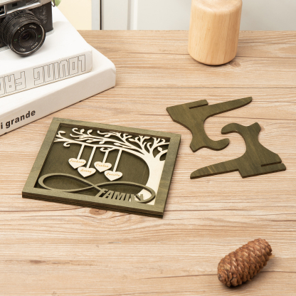 Custom Family Tree Sign with 4 Names Wooden Keepsake Gifts-Jessemade AU