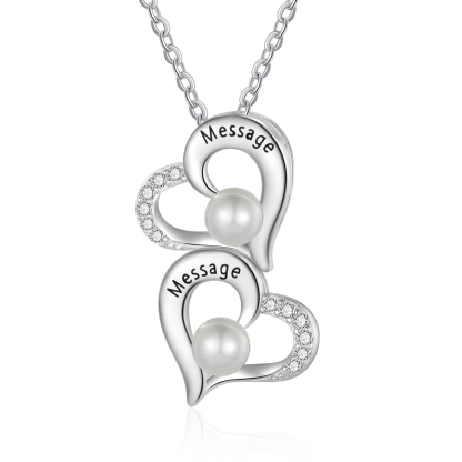 Custom Heart Necklace Engrave 2 Names Family Necklace-Jessemade AU