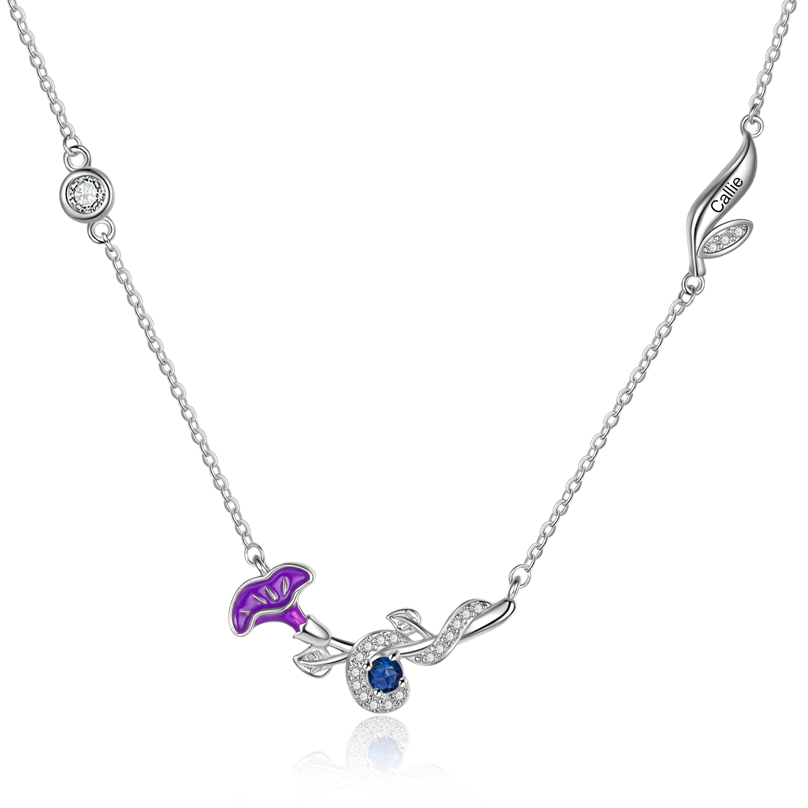 Personalised September Birthflower Necklace With Birthstone Best Gift For Her-Jessemade AU