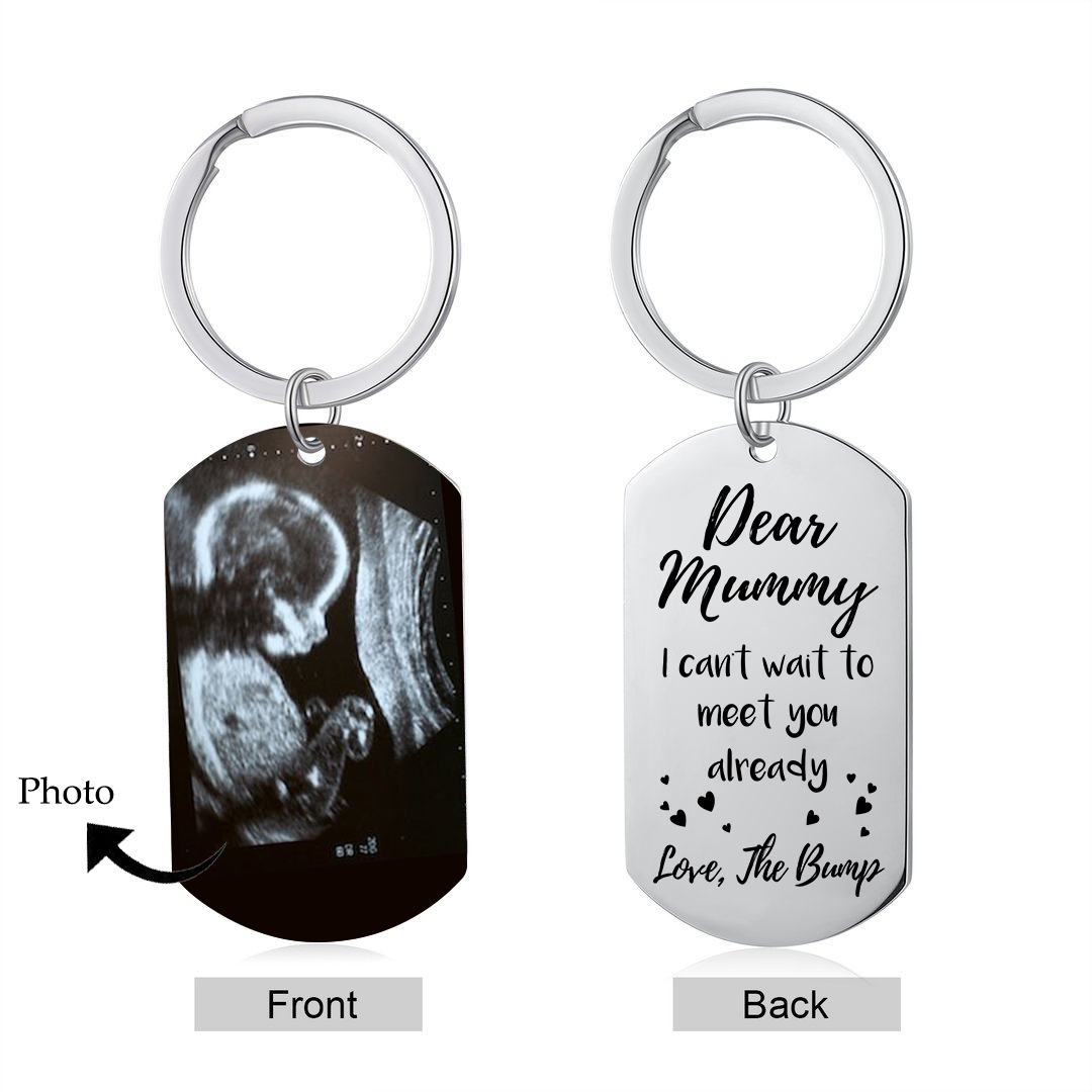 Personalised Photo Keychain Pregnant Newborn Keychain Gifts for Mommy/Mummy - I Can't Wait To Meet You Already-Jessemade AU