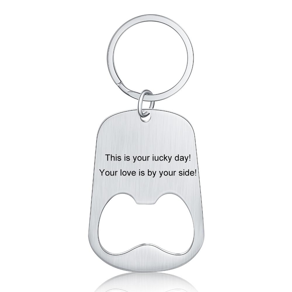 Custom Photo Keychain Personalised Bottle Opener Photo Engraved Gift for Father-Jessemade AU