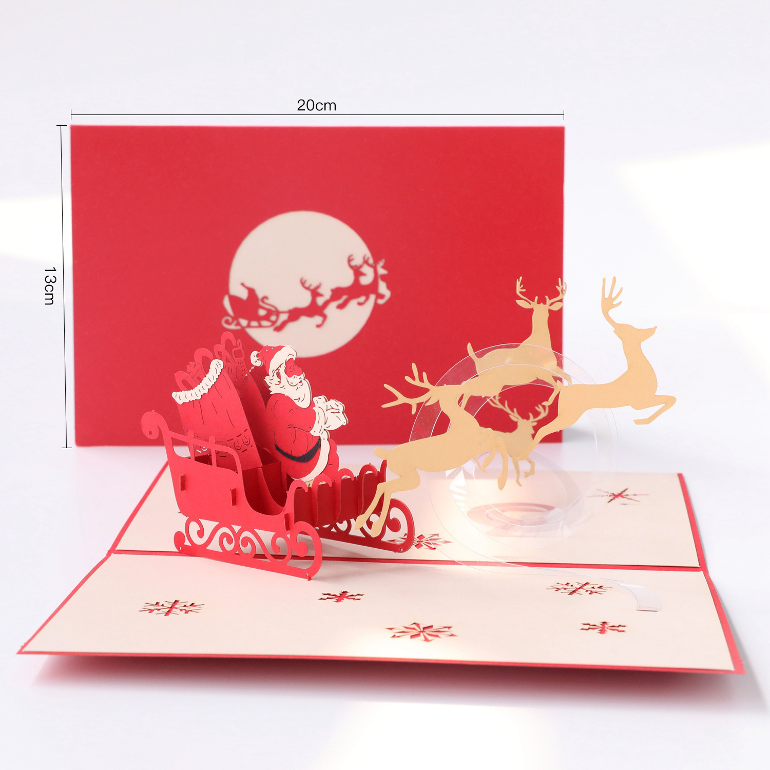 Galloping Reindeer 3D Pop-Up Card Creative 3D Christmas Greeting Card -Jessemade AU