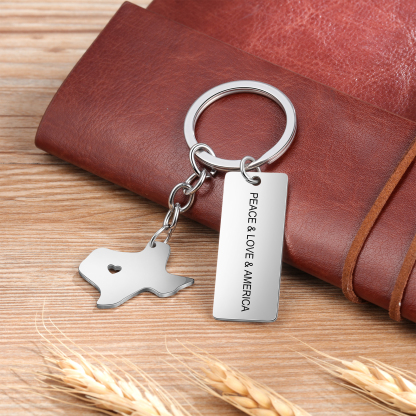 Personalised American state keychain Gifts For Him-Jessemade AU