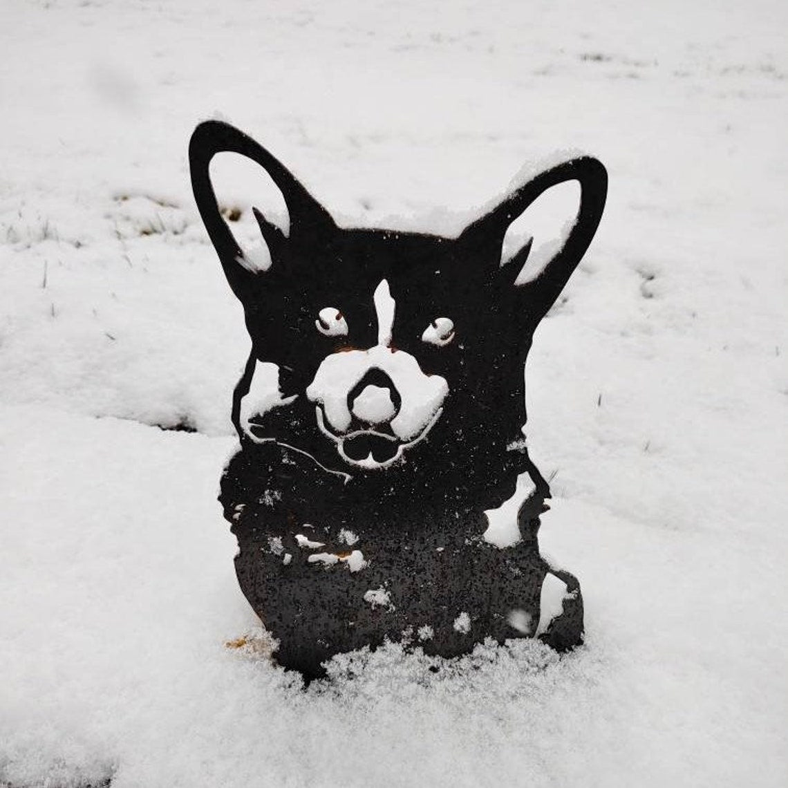 Corgi Metal Dog Silhouette Garden Yard Decoration-Jessemade AU