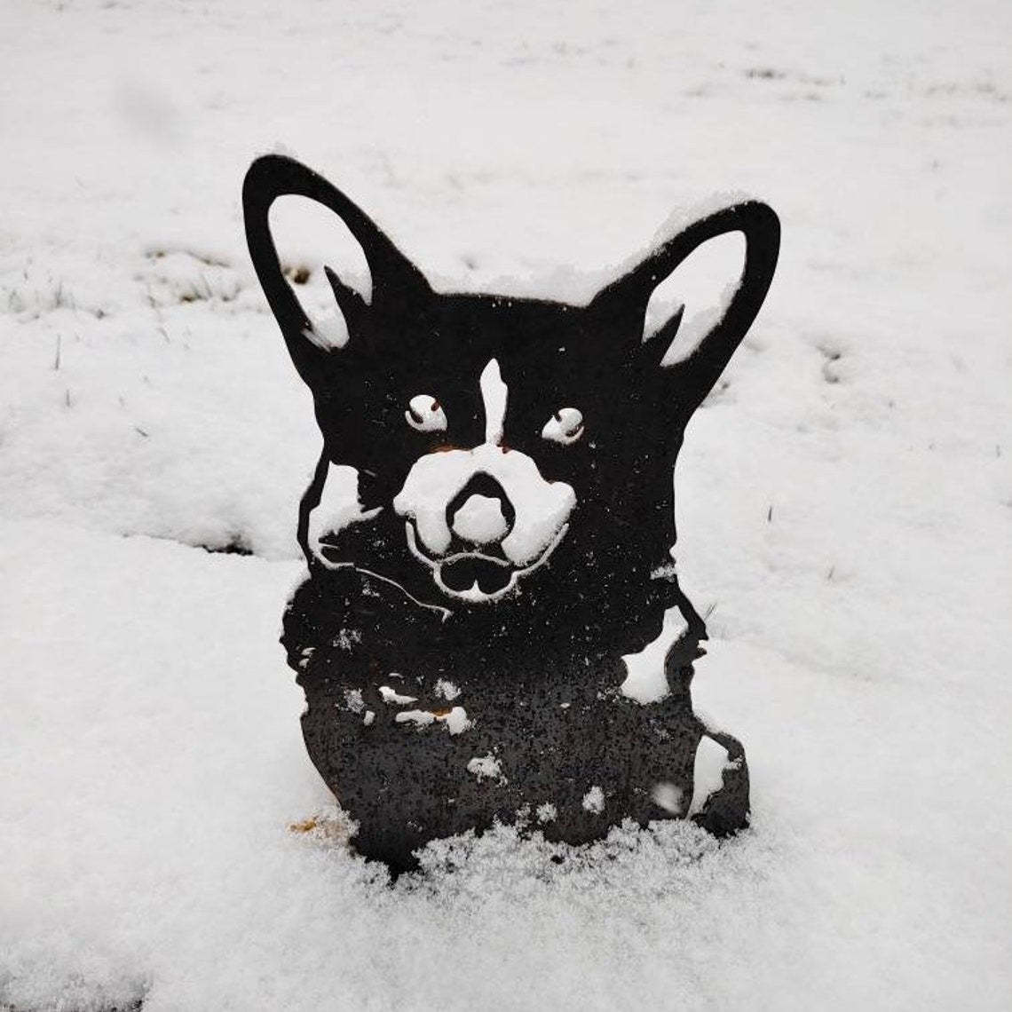 Corgi Metal Dog Silhouette Garden Yard Decoration-Jessemade AU