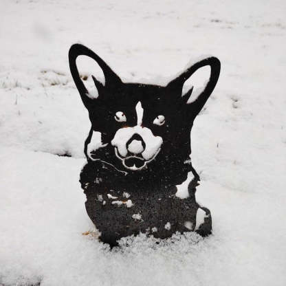 Corgi Metal Dog Silhouette Garden Yard Decoration-Jessemade AU