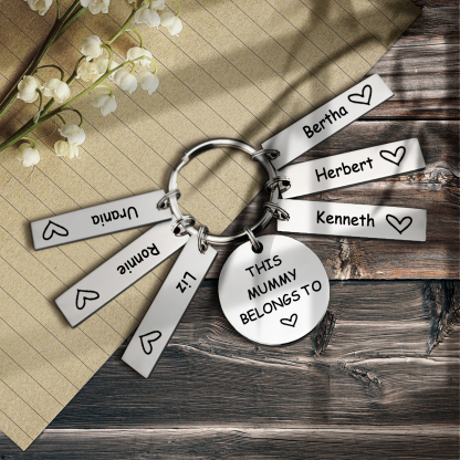 6 Names - Personalised Name Keychain Stainless Steel Keychain Special Gift for Mummy/Dad-Jessemade AU