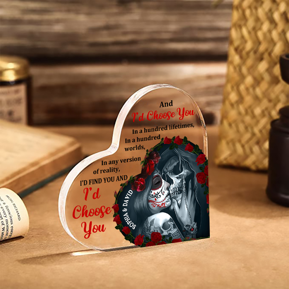 Couple Acrylic Heart Keepsake Customised Text Ornament Valentine's Day Gift For Couples - I'd Find You And I'd Choose You-Jessemade AU