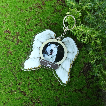Acrylic Pet Memorial Keychain Customised Name & Text & Photo Keychain Personalised Commemorative Gift-Jessemade AU
