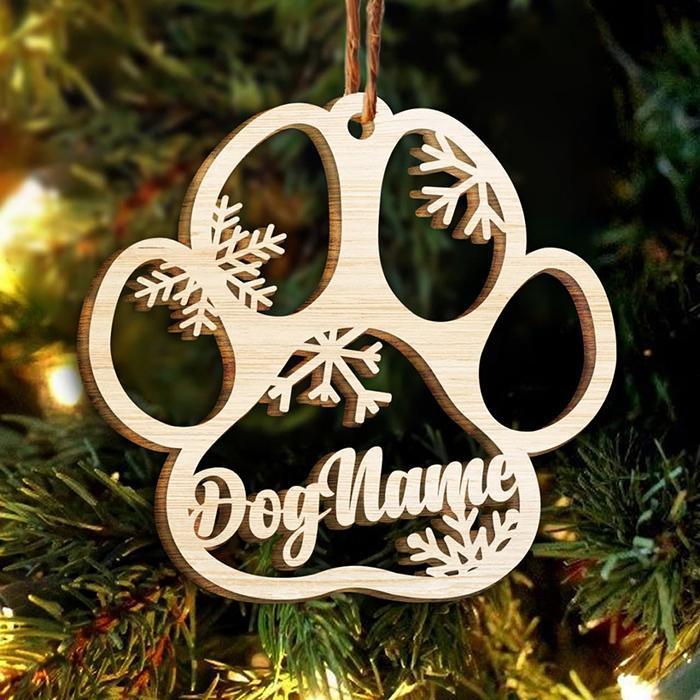 Personalised Wooden Paw Ornament Custom Name Christmas Pet Gifts-Jessemade AU