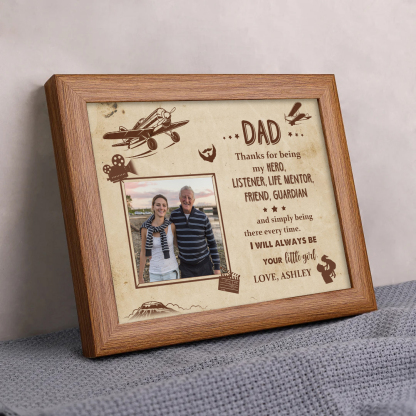 Personalised Father Photo Frames With Light Custom Photos Home Decor Gifts-Thanks for being my HERO-Jessemade AU