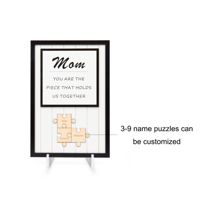 Mom Puzzle Sign Personalised 3 Names Wooden Sign Family Gifts-Mom You Are the Piece that Holds Us Together-Jessemade AU