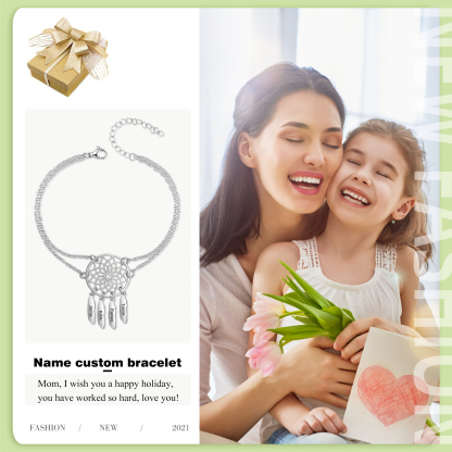 Personalised Dream Catcher 3 Names Bracelet For Ladies-Jessemade AU