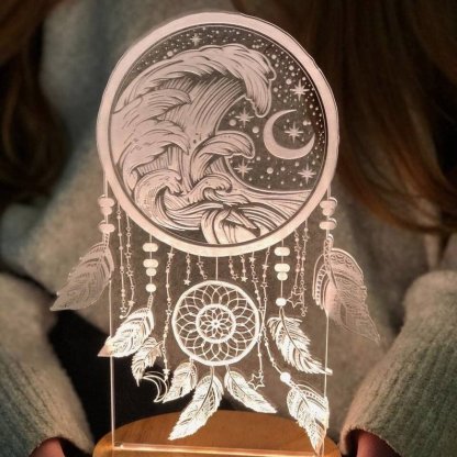 Personalised Dream Catcher Night Light Custom Name Gifts For Kids-Jessemade AU