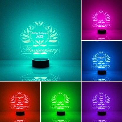 Personalised 7 Colours Changing Night Light Custom Name LED Lamp Gifts For Couple-Jessemade AU