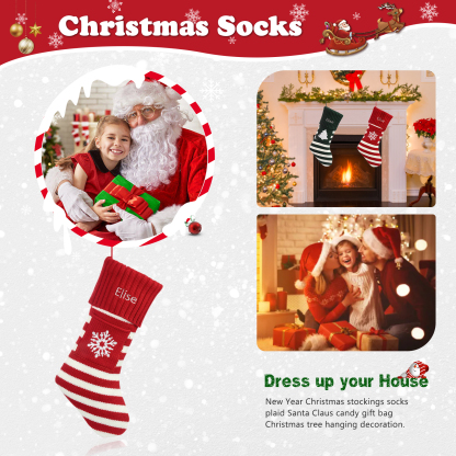 Christmas Stockings Ornaments Customised 1 Name Fireplace Decor Personalised Gifts for Family Friends-Jessemade AU