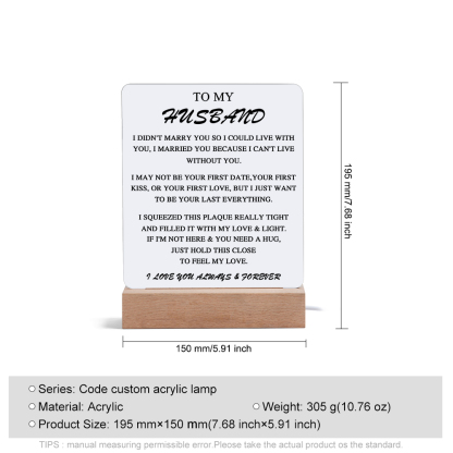 To My Husband LED Night Light "I Love You Always & Forever" Sentimental Gift for Husband-Jessemade AU