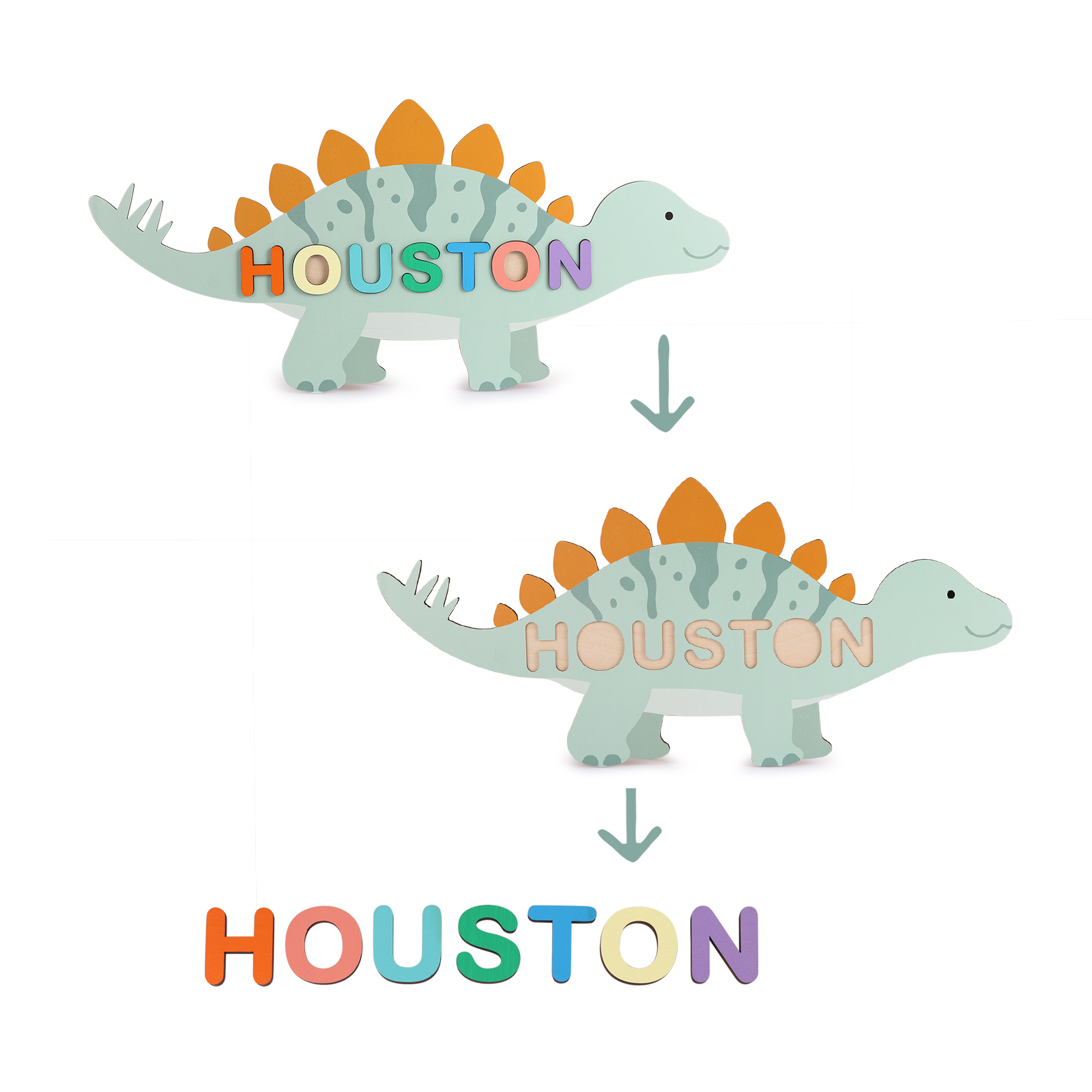 Customised Kid's Wooden Name Puzzle Toy for Toddlers Early Learning Child Toy-Jessemade AU