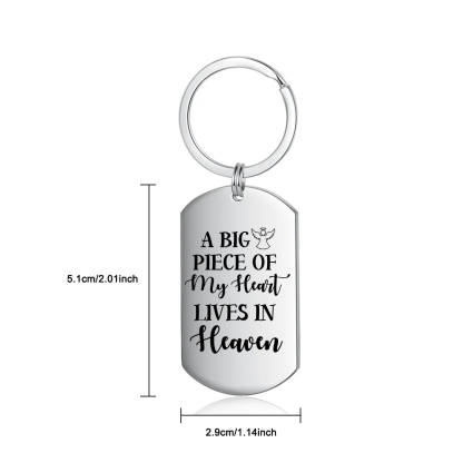 Personalised Photo Keychain Memorial Gift "A Big Piece of My Heart Lives in Heaven"-Jessemade AU