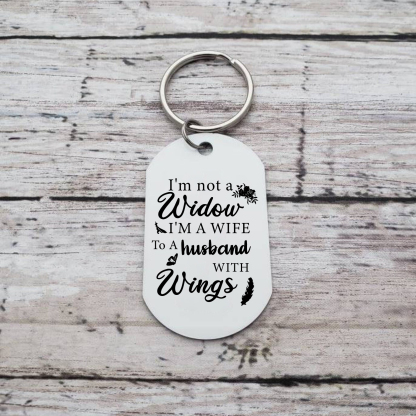 Personalised Photo Keychain Memorial Gift "I'm A Wife To A Husband With Wings"-Jessemade AU