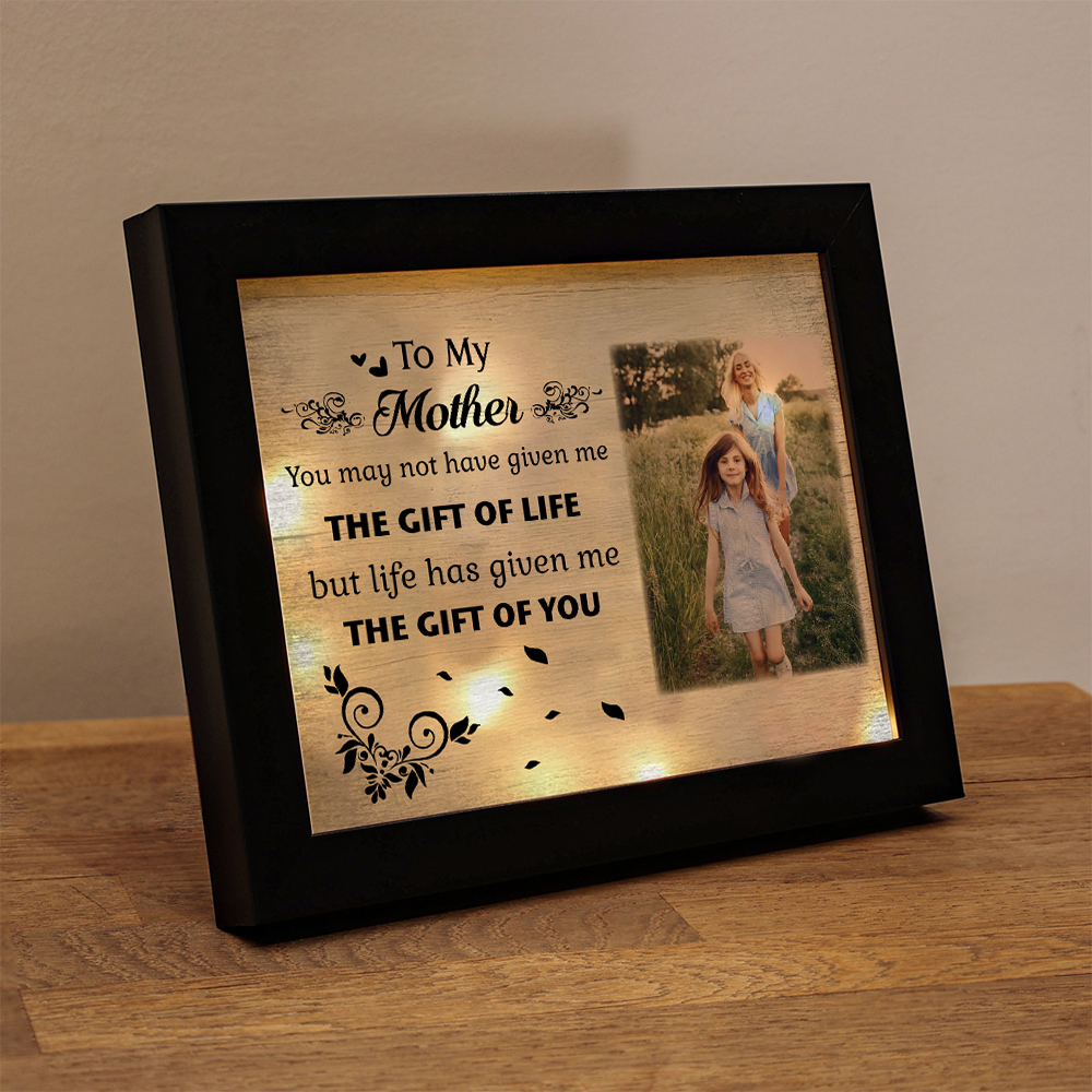 To My Mother Personalised Photo Frame With Light Gifts For Mother “Life Given Me The Gift Of You”-Jessemade AU