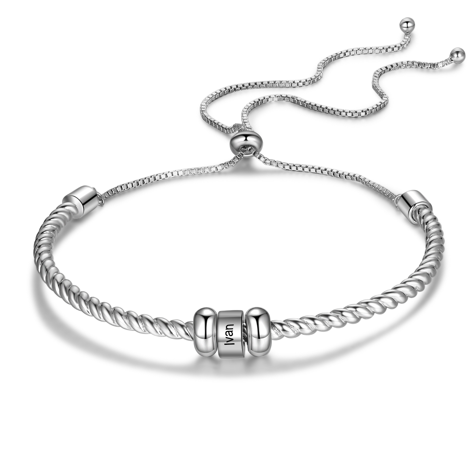 Personalised 1 Name Women's Bracelet With Beads-Jessemade AU