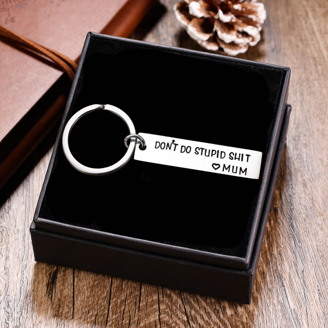 Don't Do Stupid Keychain Funny Gift for Kids Teenagers-Jessemade AU