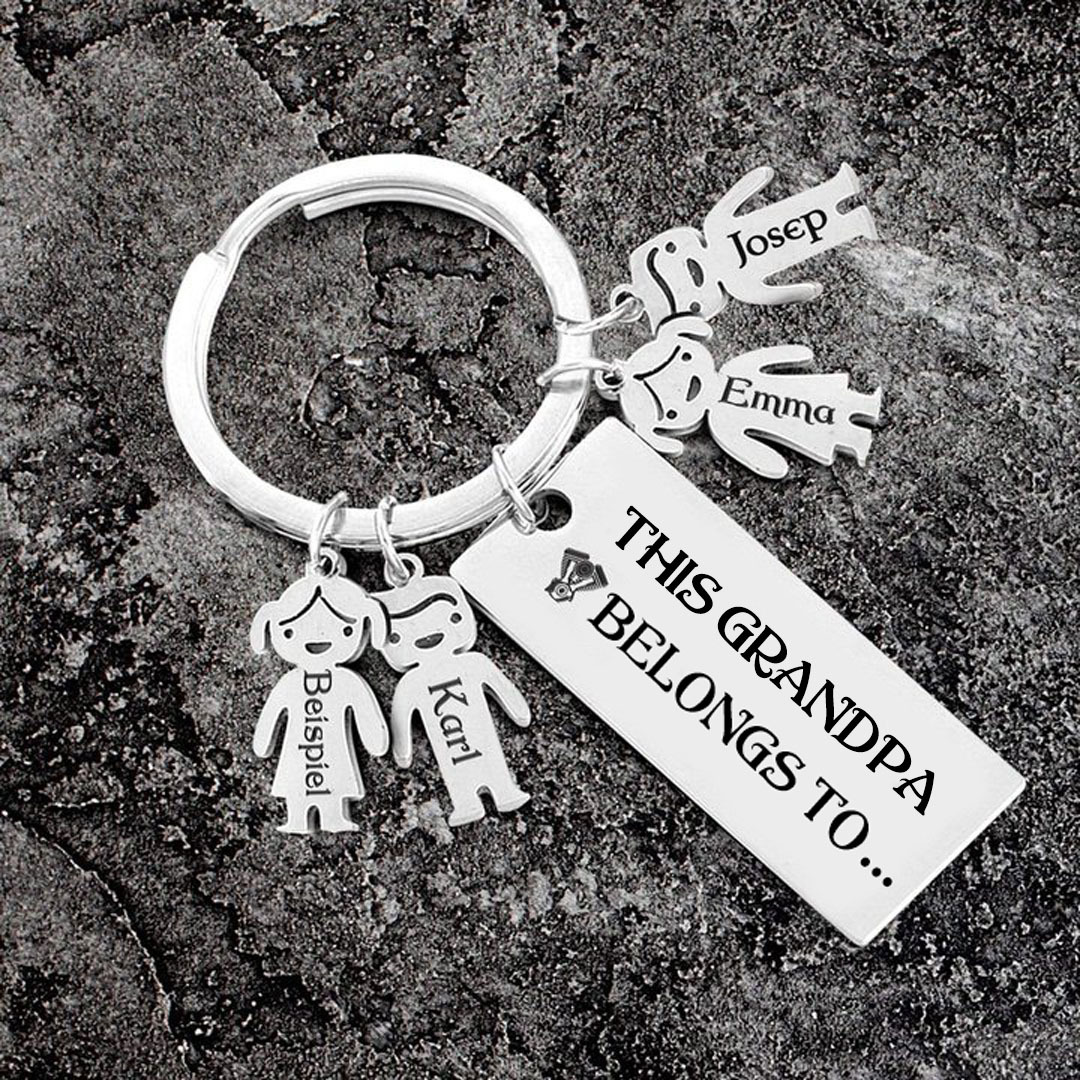 4 Names-Personalised 4 Children's Name Keychain-To My Dad-Gift Box Gift Card Set-Jessemade AU