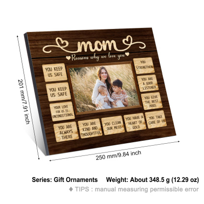 Personalised Photo Wooden Plaque Home Decoration Gifts for Mom/Mum - Reasons Why We Love You-Jessemade AU