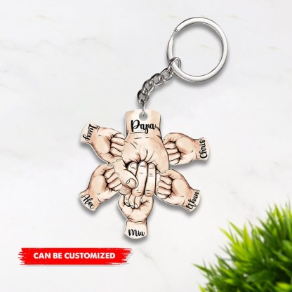Personalised Fist Bump Keychain Engrave 2 Names Acrylic Keyring Father's Day Gifts-Jessemade AU