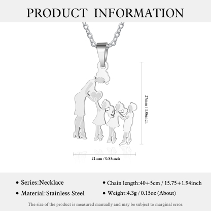 Women Necklace Mother & Son & 2 Daughters Pendant Necklace Stainless Steel Mother's Day Gifts for Mum-Jessemade AU