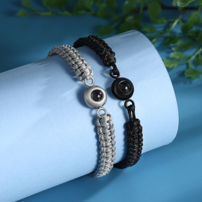 Personalised Projection Weave Bracelet Custom Colourful Photo Bracelet Adjustable Bracelet Personalised Gift for Couples-Jessemade AU