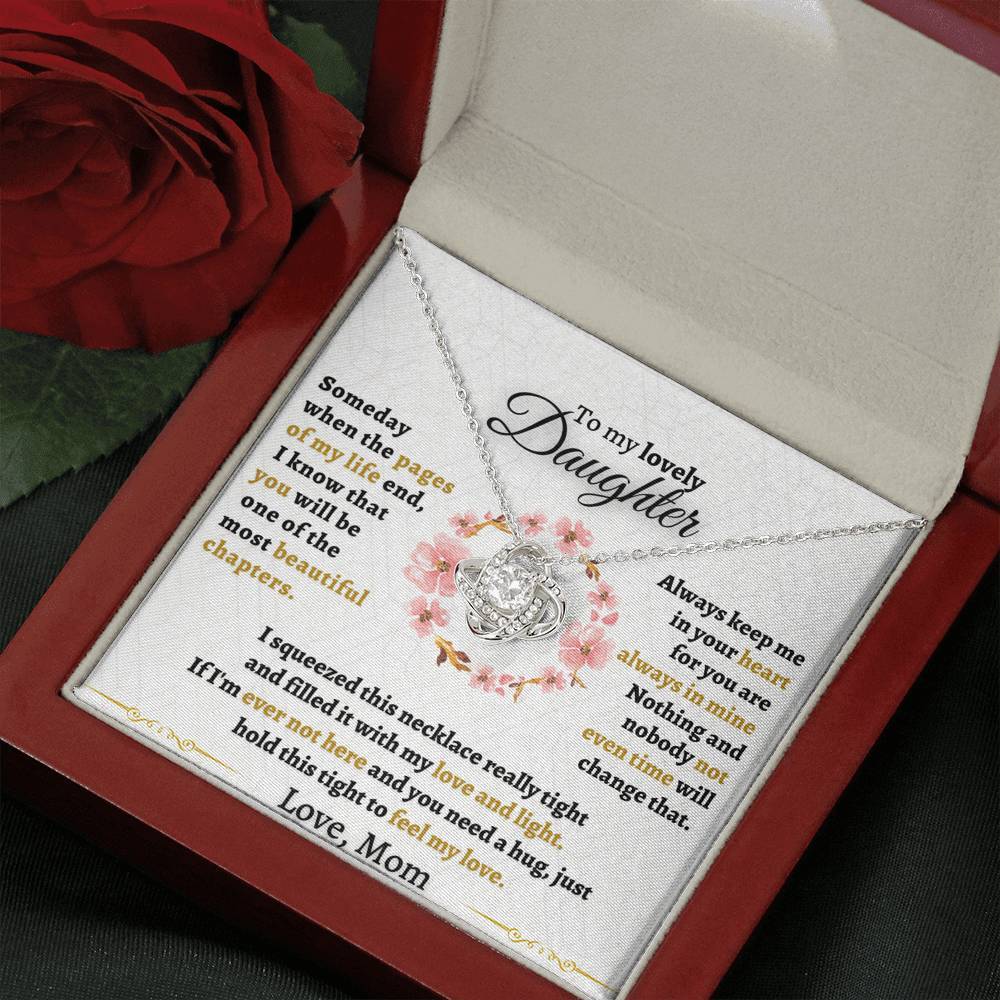 To My Daughter Love Knot Necklace "Never forget that I love you“ Inspirational Gifts for Daughter-Jessemade AU