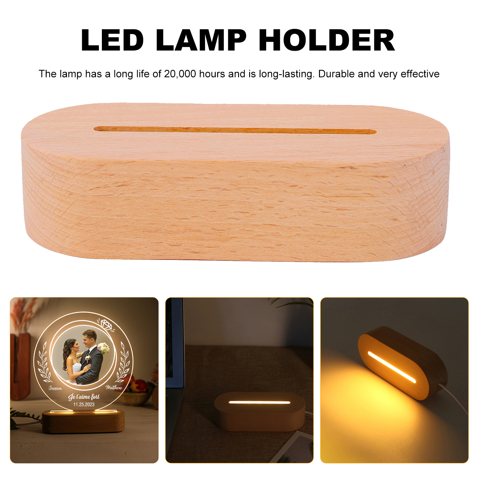 Personalised Couple Photo Night Light Customised 2 Names & Date & Text LED Lamp Romantic Gifts for Him/Her-Jessemade AU