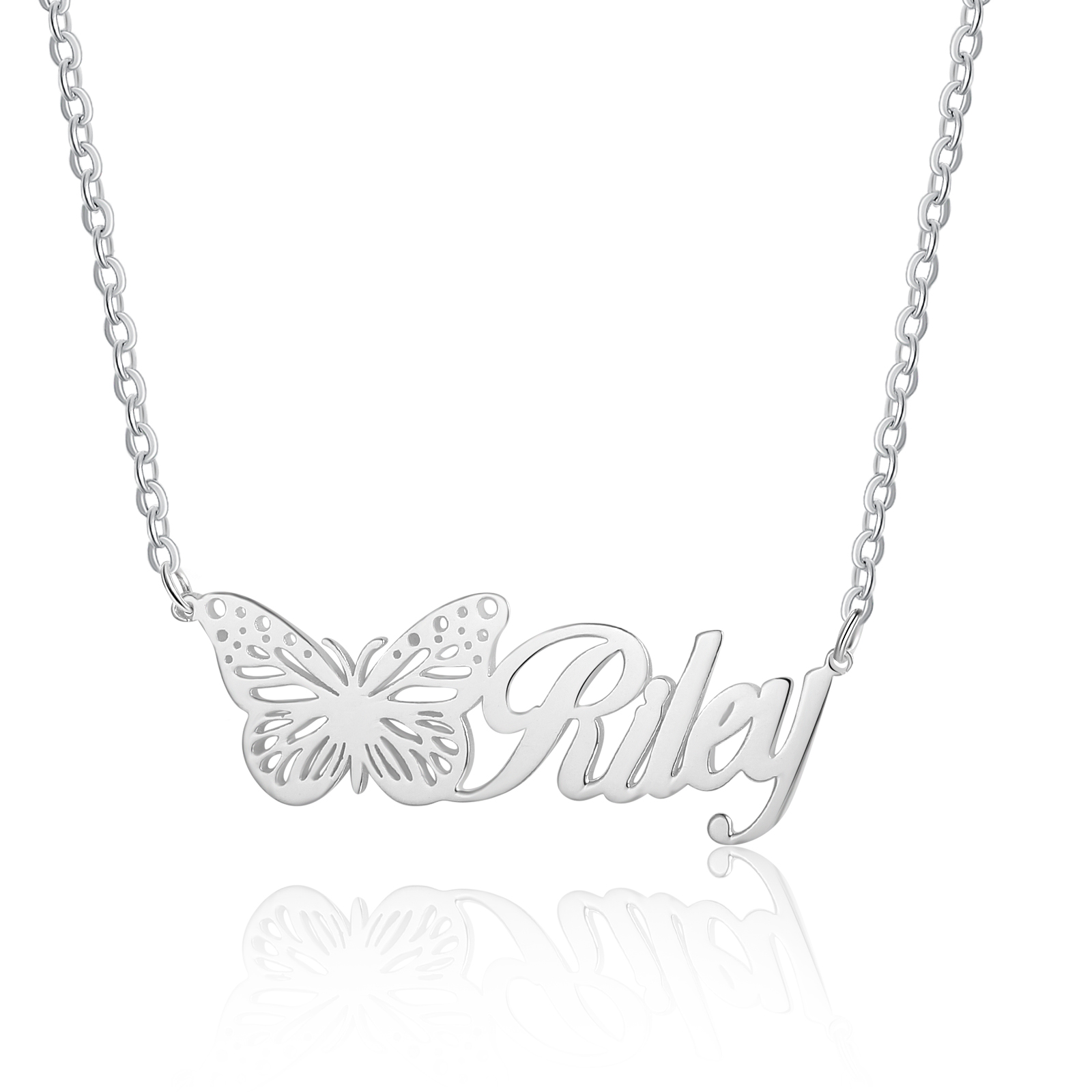 Personalised Birth Month Butterfly Name Necklace Classic Jewelry Gift For Her-Jessemade AU