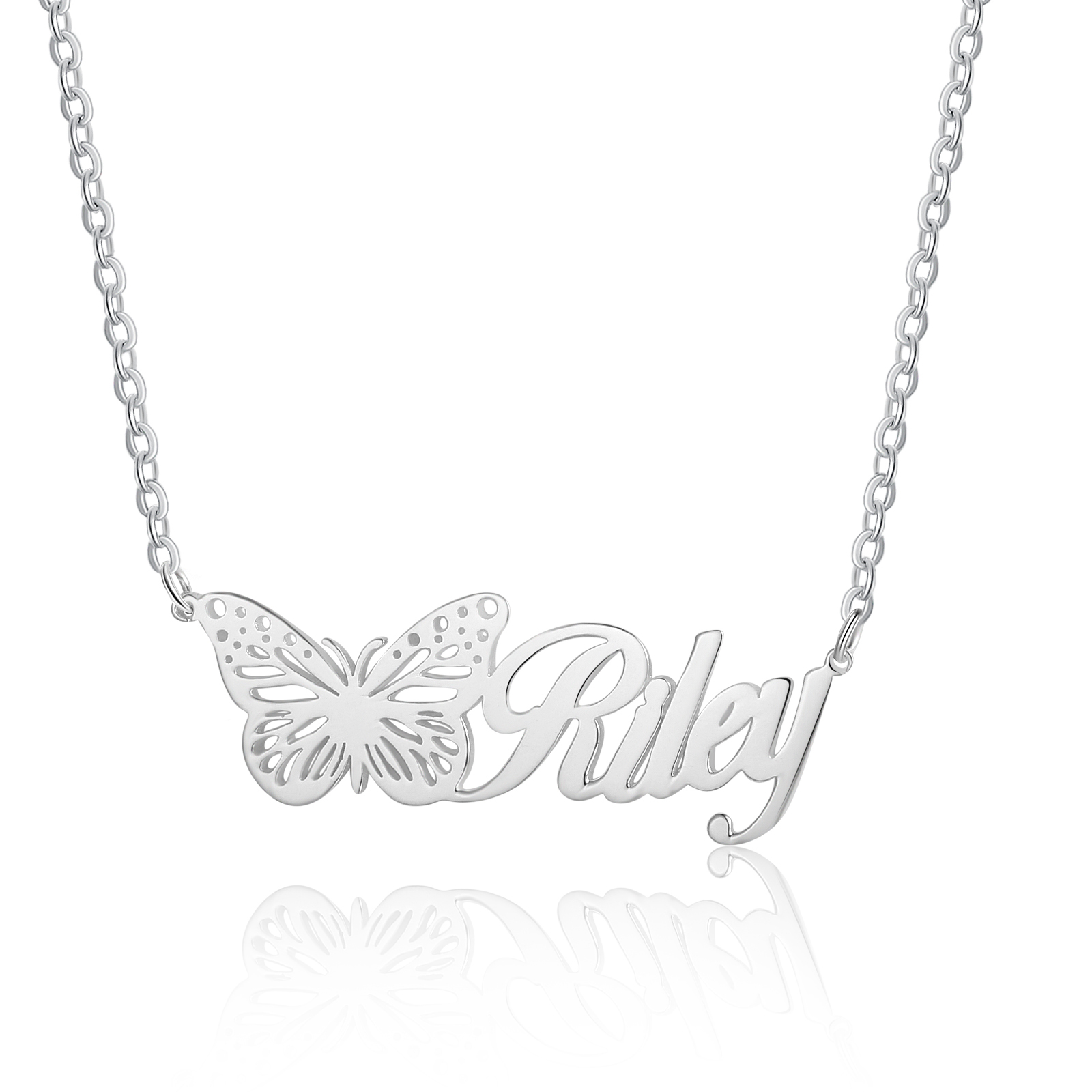 Personalised Birth Month Butterfly Name Necklace Classic Jewelry Gift For Her-Jessemade AU