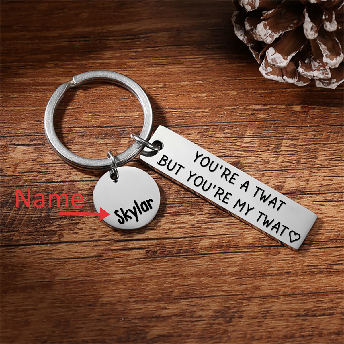 Personalised Name Keychain Custom Funny Keychain Stainless Steel Gift for Couples-Jessemade AU