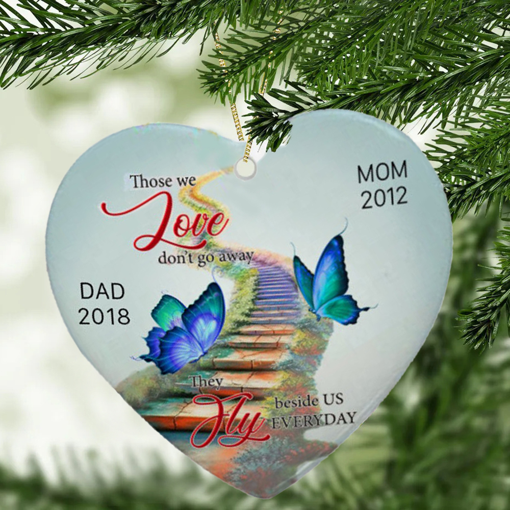 Personalised Heart Butterfly Ornament Custom Names Don't Go Away Memorial Ornament-Jessemade AU