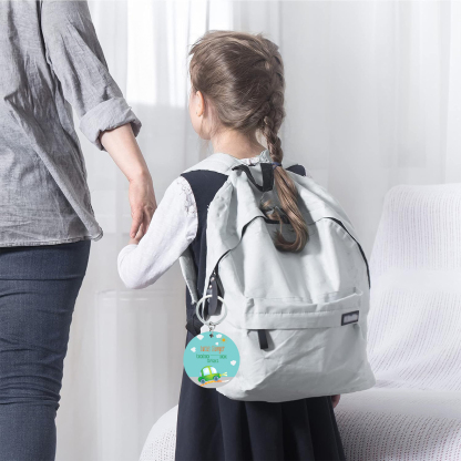 Customised Name and Phone Number Keychain Green Car Back-to-School Gift for Kids-Jessemade AU