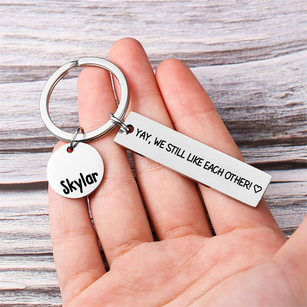 Personalised Name Keychain Funny Keychain "Yay, We Still Like Each Other" Gift for Couples -Jessemade AU