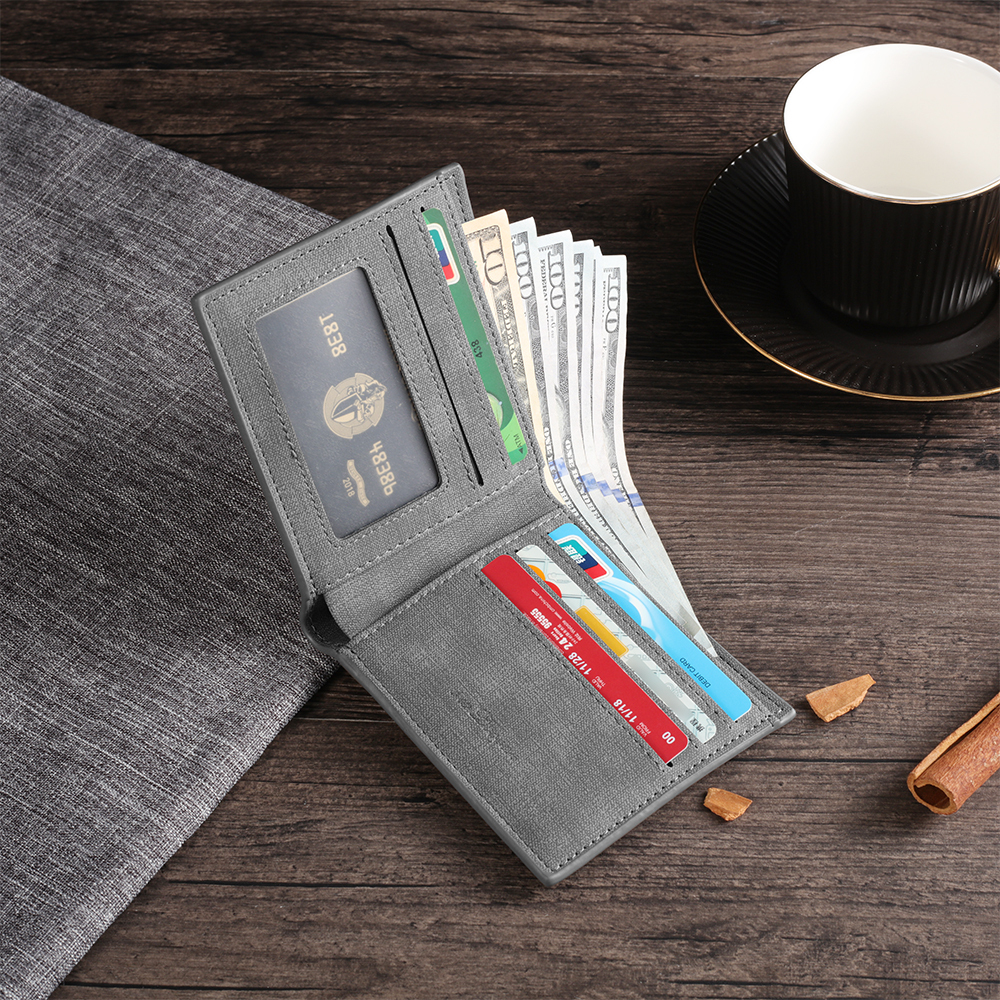 Personalised Leather Wallet Engraved Photo Short Purse Custom Folding Wallet Gifts For Him-Jessemade AU