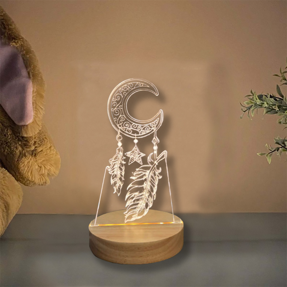 Personalised Dream Catcher Night Light Custom Name Gifts For Kids-Jessemade AU