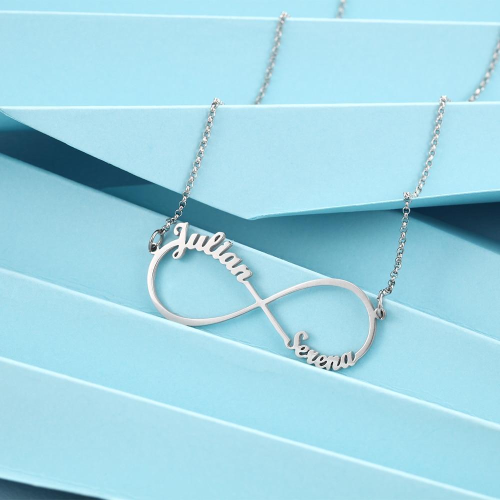 Personalised Infinity Necklace Custom 2 Names Necklace Gift For Women-Jessemade AU