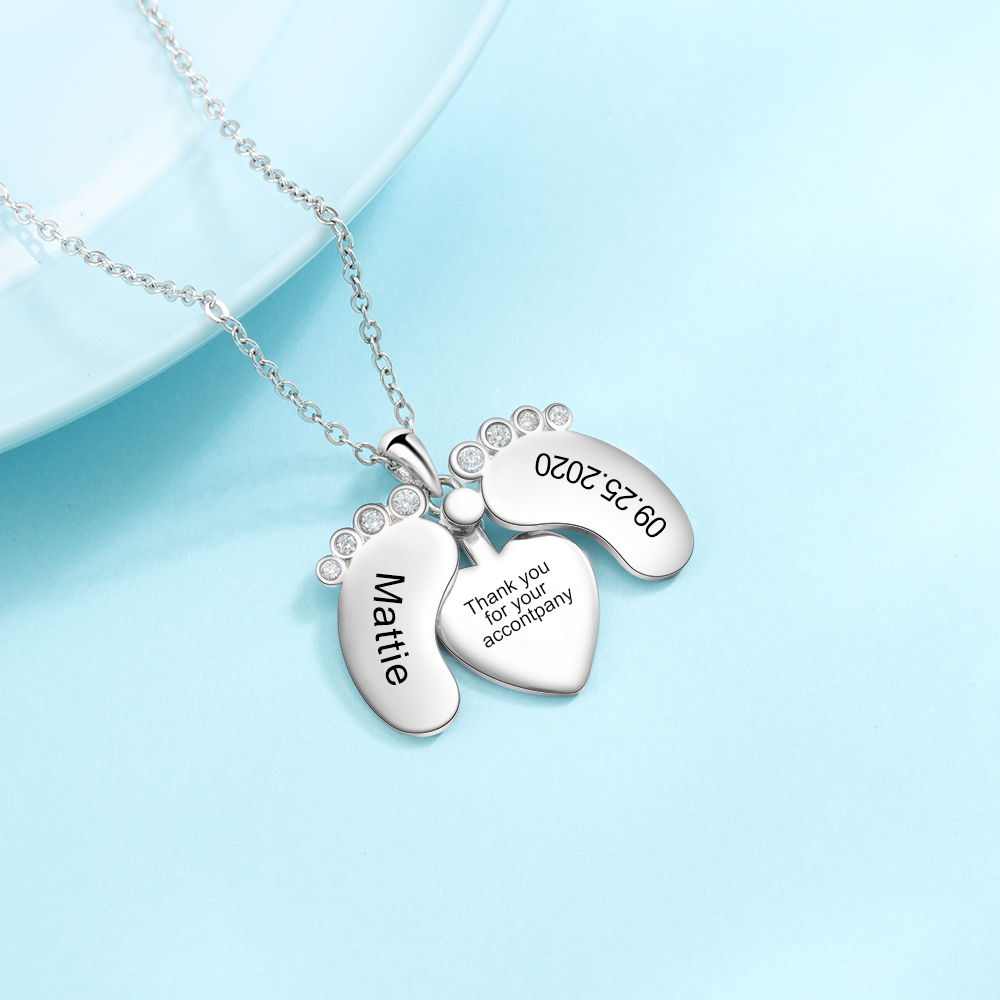 Heart Personalised Baby foot Necklace-Jessemade AU